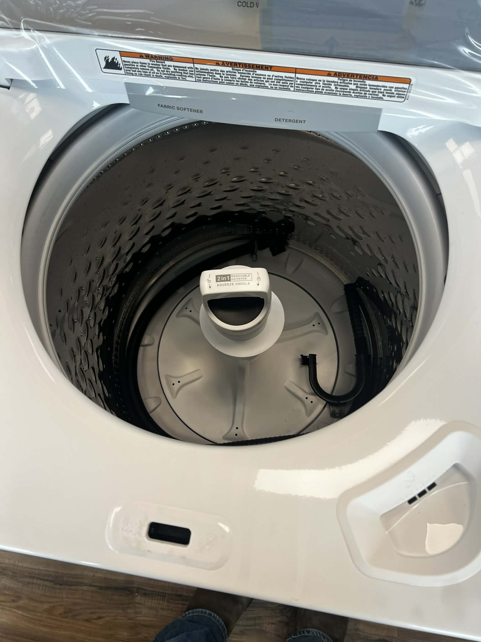 4.3 cu. ft. Top Load Washer in White with 2-in-1 Removable Agitator and Soft Close Glass Lid + 7.0 cu ft Gas Dryer